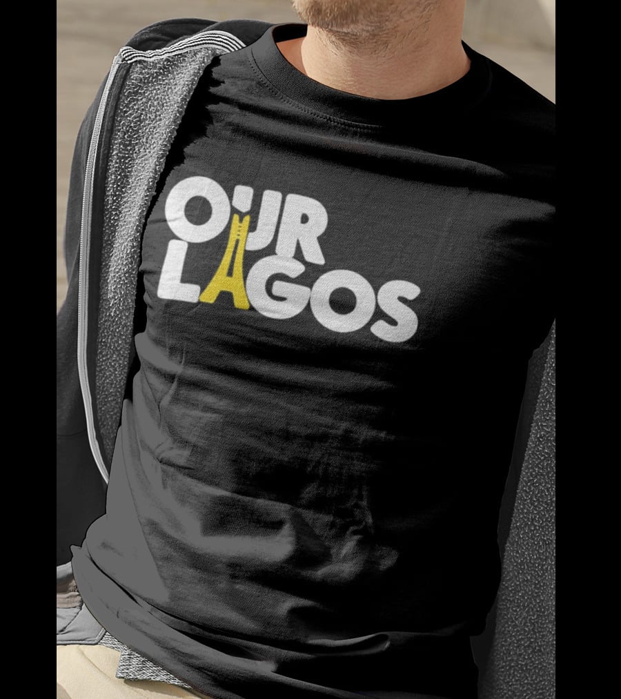 Our Lagos Yellow Bridge Lettering T-Shirt