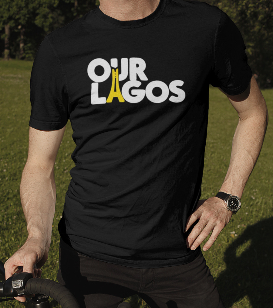 Our Lagos Yellow Bridge Lettering T-Shirt