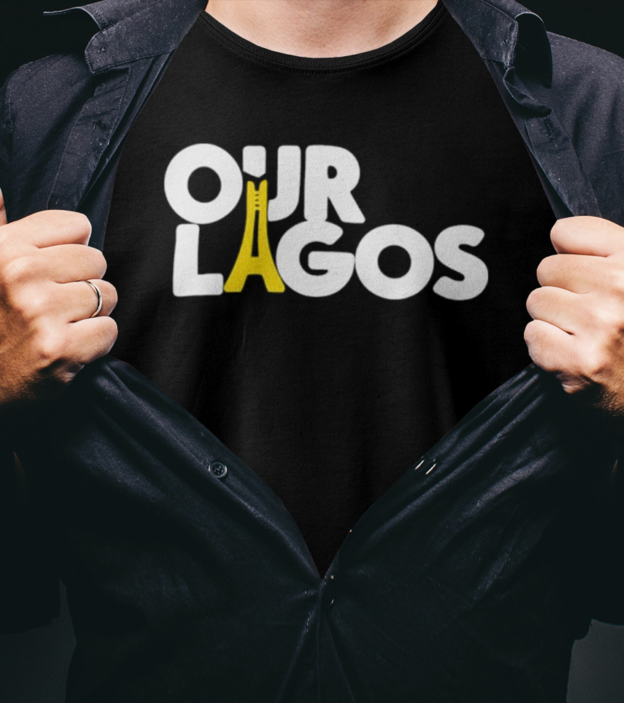 Our Lagos Yellow Bridge Lettering T-Shirt