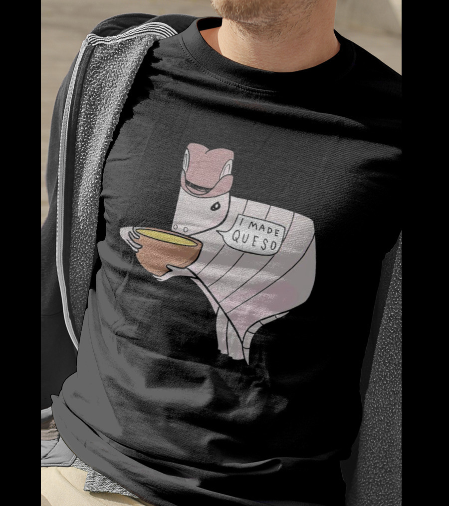 Quesodillo I Made Queso Armadillo Holding Cheese Bowl T-Shirt