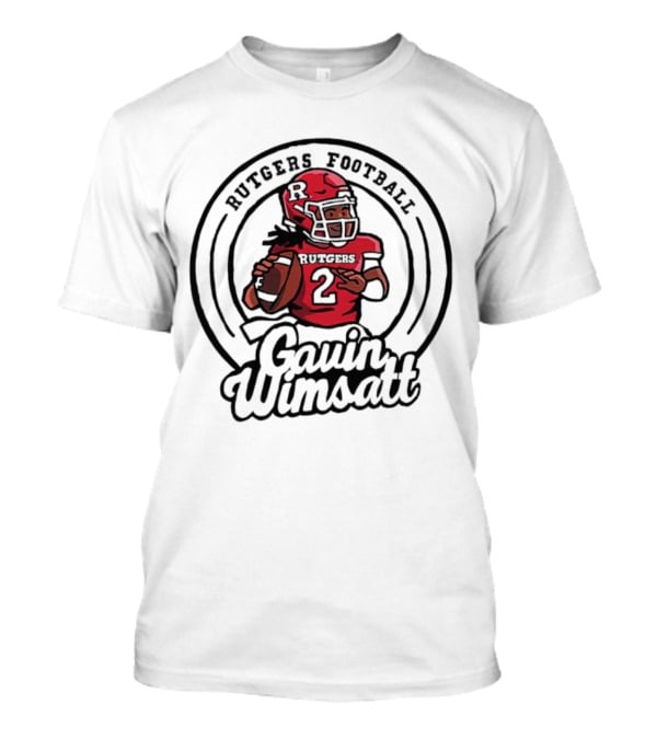 Rutgers Football Gavin Wimsatt Number 2 Player Cartoon T-Shirt
