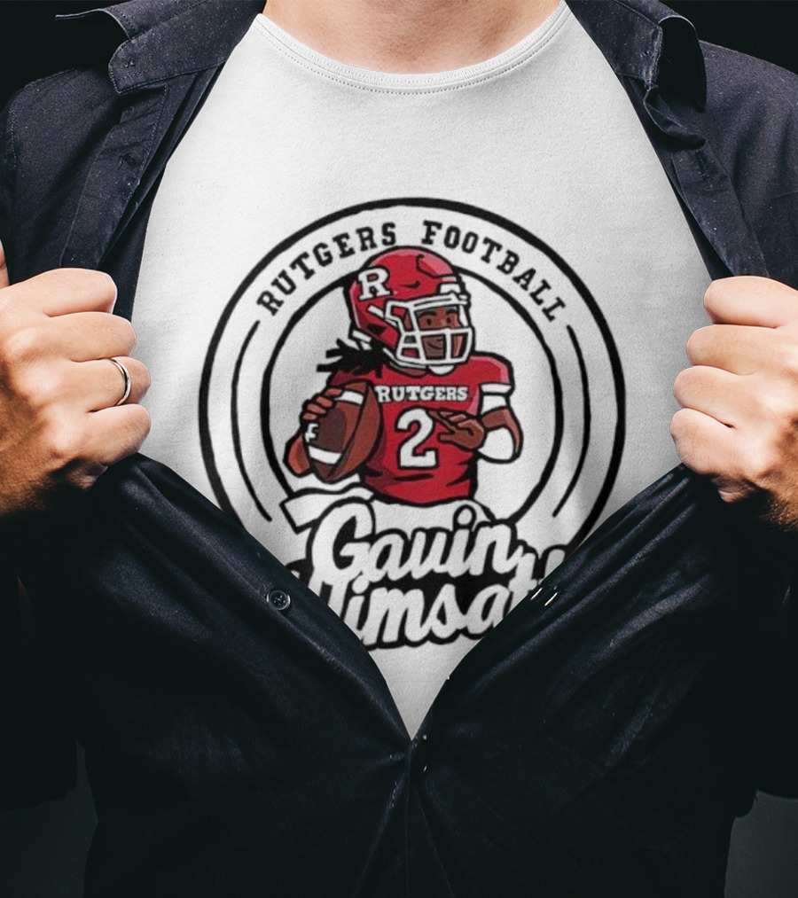 Rutgers Football Gavin Wimsatt Number 2 Player Cartoon T-Shirt