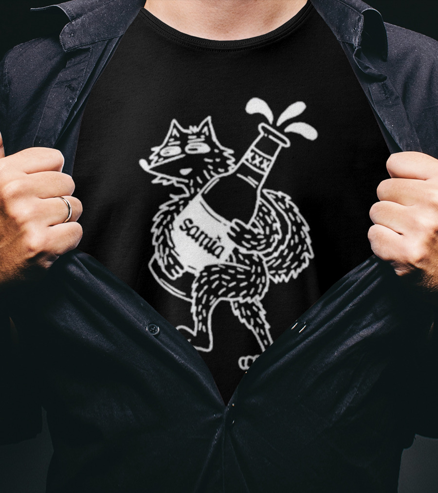 Samia Wolf Holding Overflowing Bottle T-Shirt