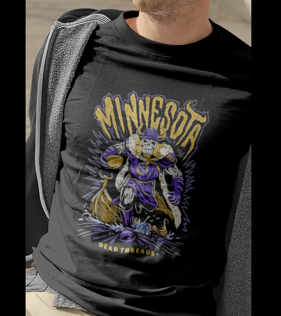 Minnesota Skeleton Viking Football Dead Threads T-Shirt