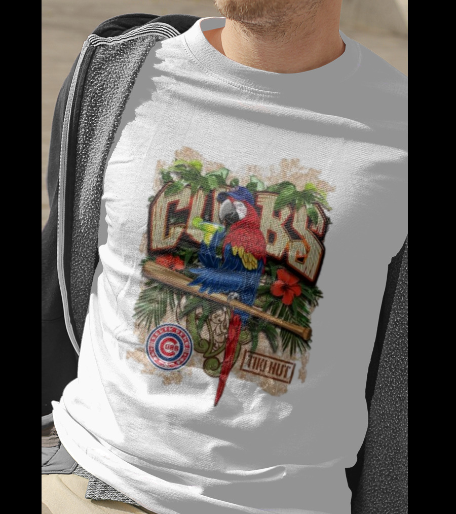 Cubs Parrot Tiki Hut South Bend Cubs Logo Tropical Baseball T-Shirt