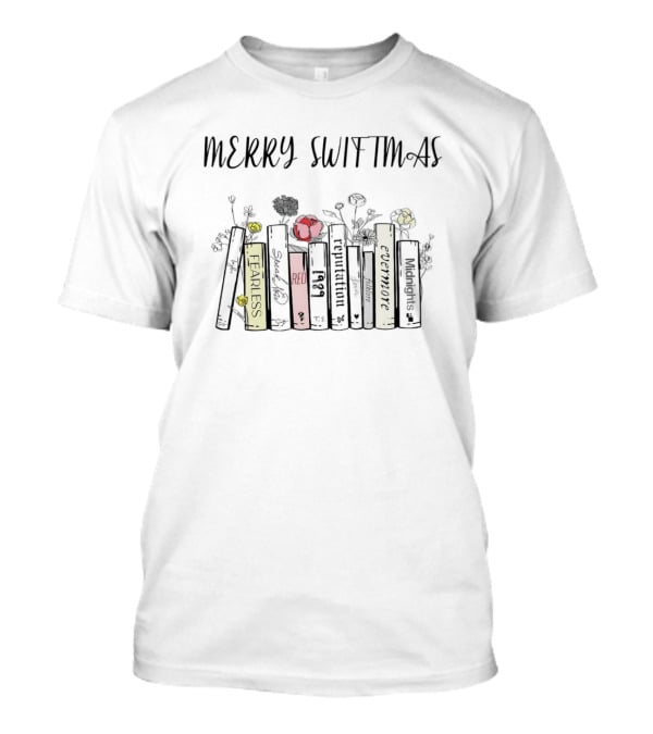 Merry Swiftmas Fearless Red Reputation Evermore Midnights Books Christmas T-Shirt