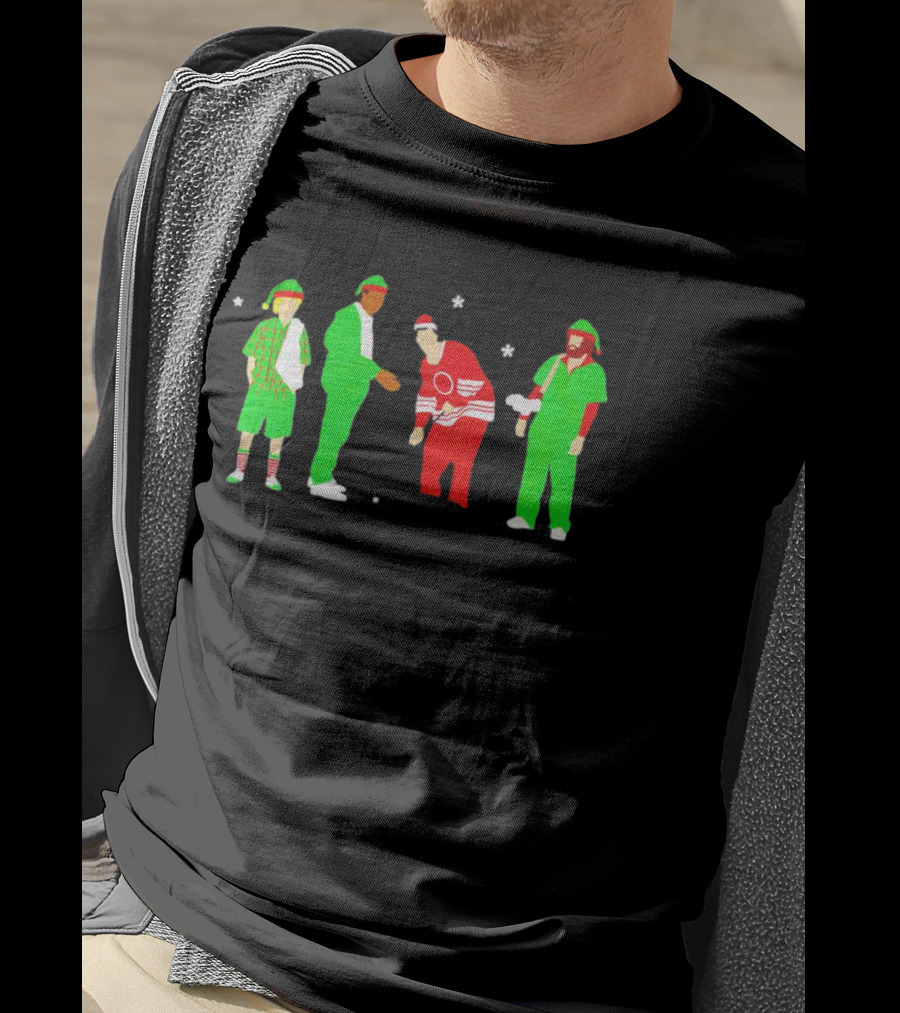 Happy Golf Christmas Golfers In Festive Outfits T-Shirt