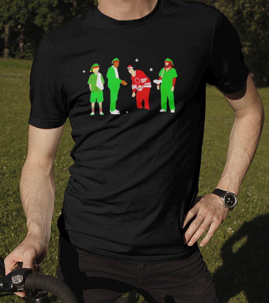 Happy Golf Christmas Golfers In Festive Outfits T-Shirt