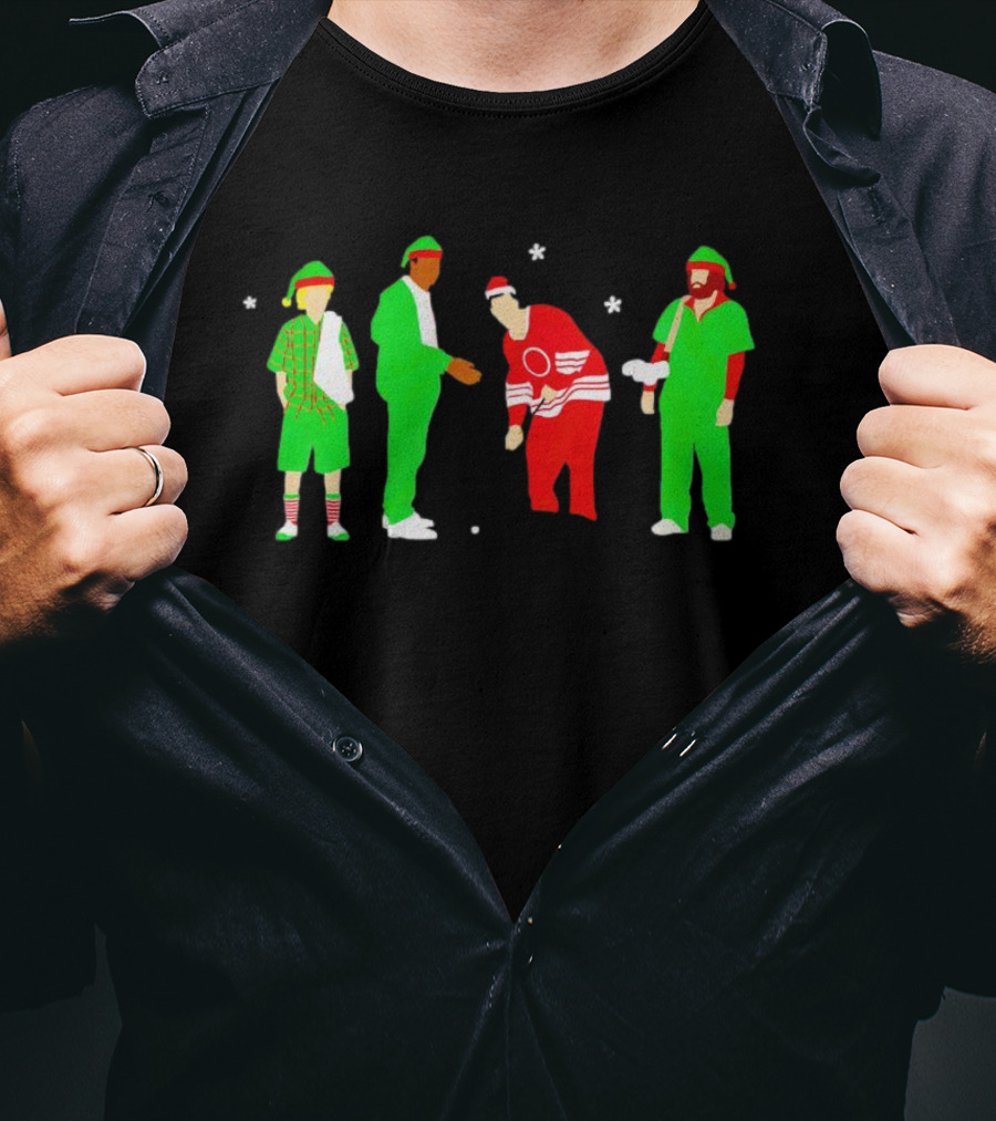 Happy Golf Christmas Golfers In Festive Outfits T-Shirt