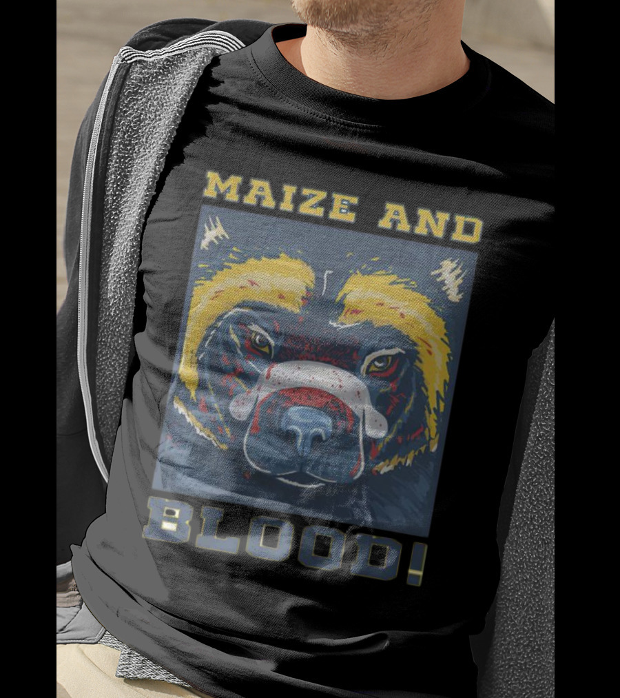 Maize And Blood Michigan Wolverines Bear T-Shirt