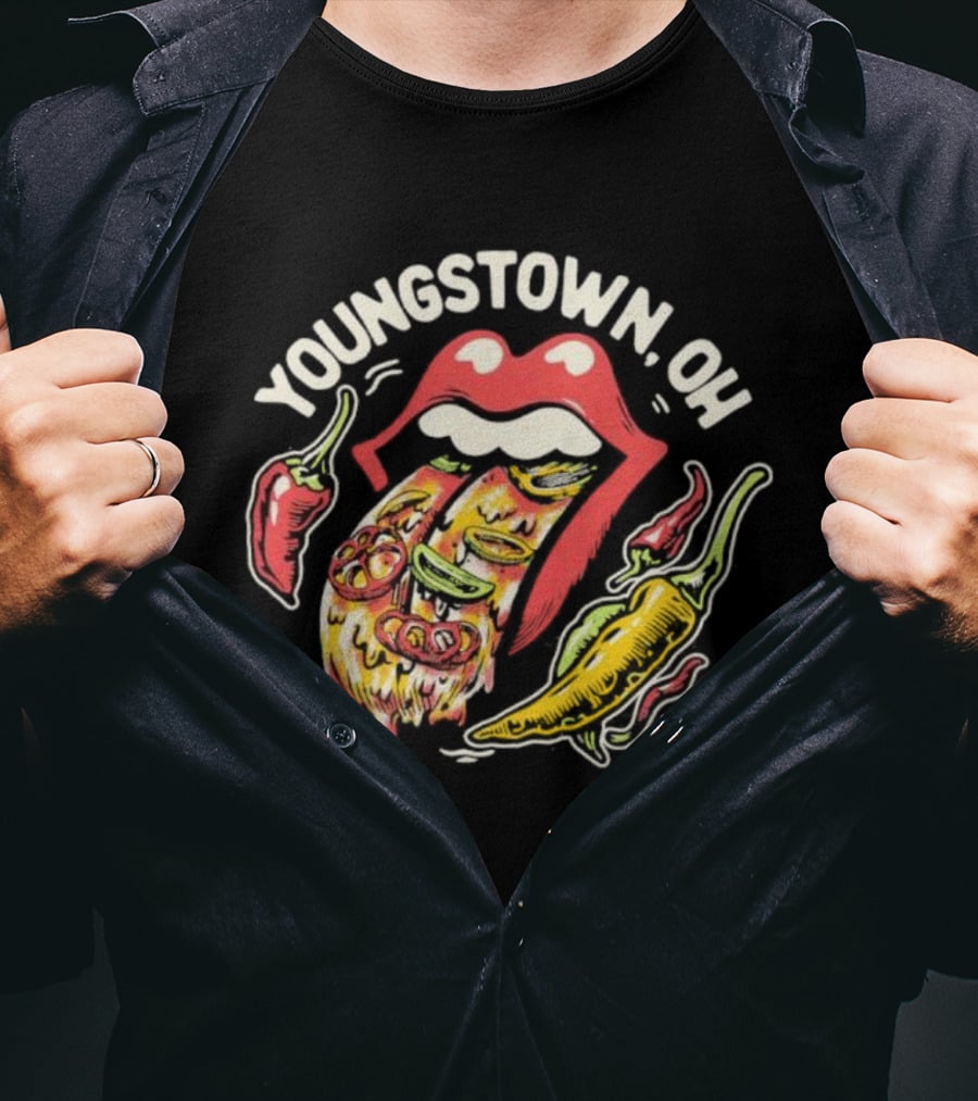 Youngstown OH Spicy Lips With Peppers And Pizza T-Shirt