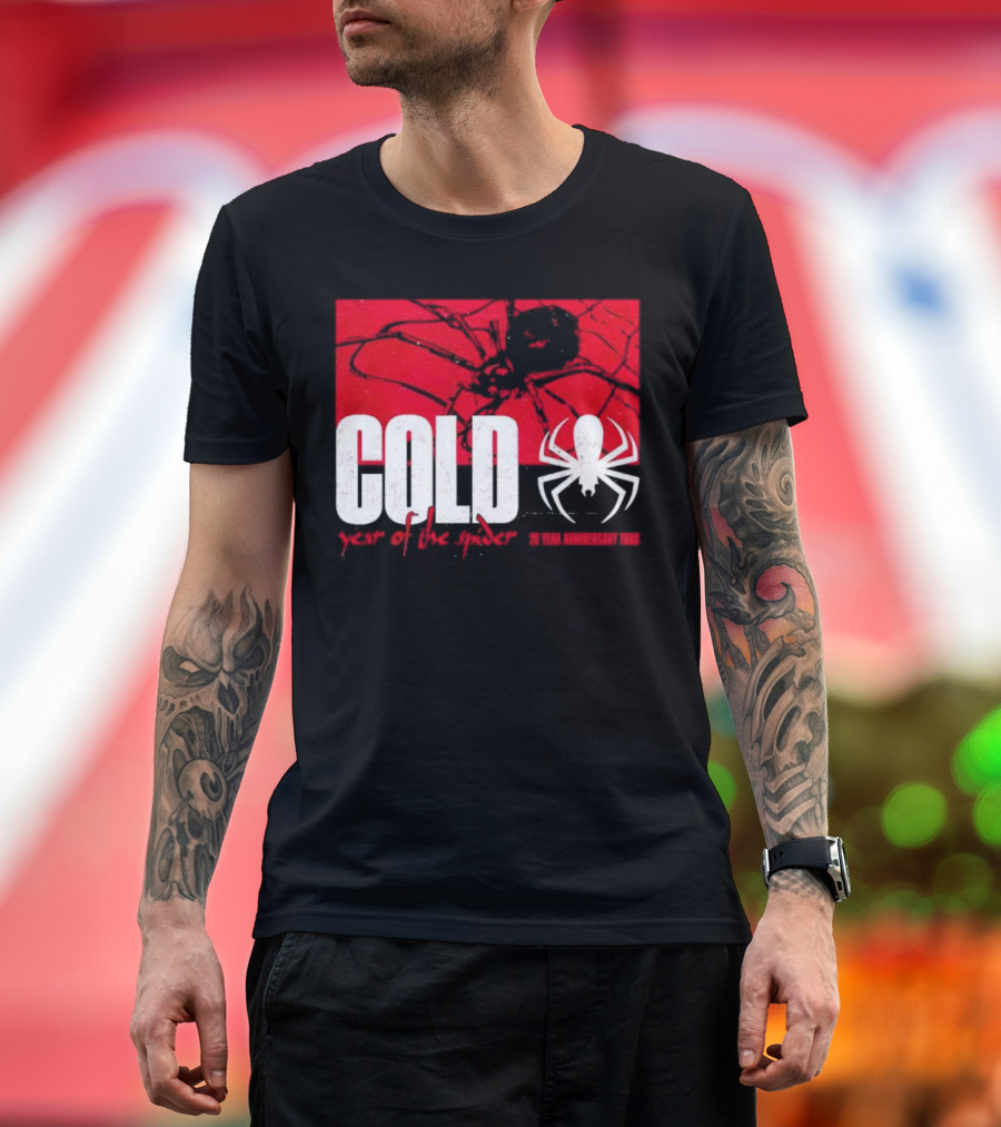 Cold Year of the Spider 20 Year Anniversary Tour Red and Black Spider T-Shirt