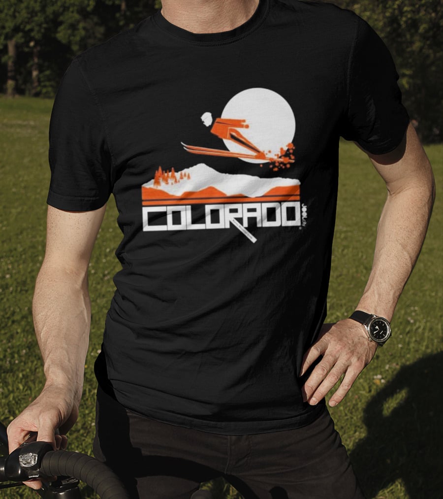 Colorado Skiing Adventure Under Full Moon T-Shirt