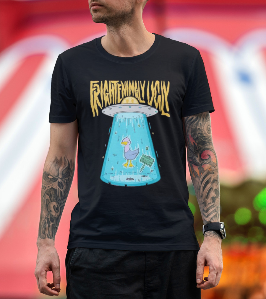 Frighteningly Ugly UFO Duck Abduction T-Shirt