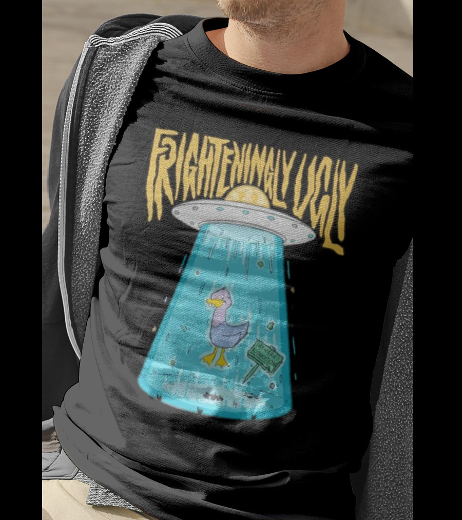 Frighteningly Ugly UFO Duck Abduction T-Shirt