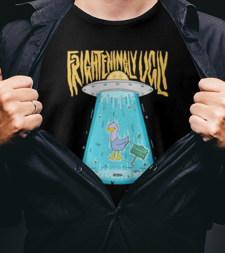 Frighteningly Ugly UFO Duck Abduction T-Shirt
