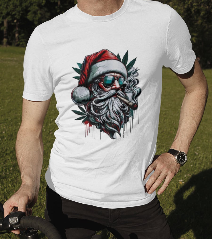 Santa Claus Smoking Weed Marijuana Christmas Holiday T-Shirt