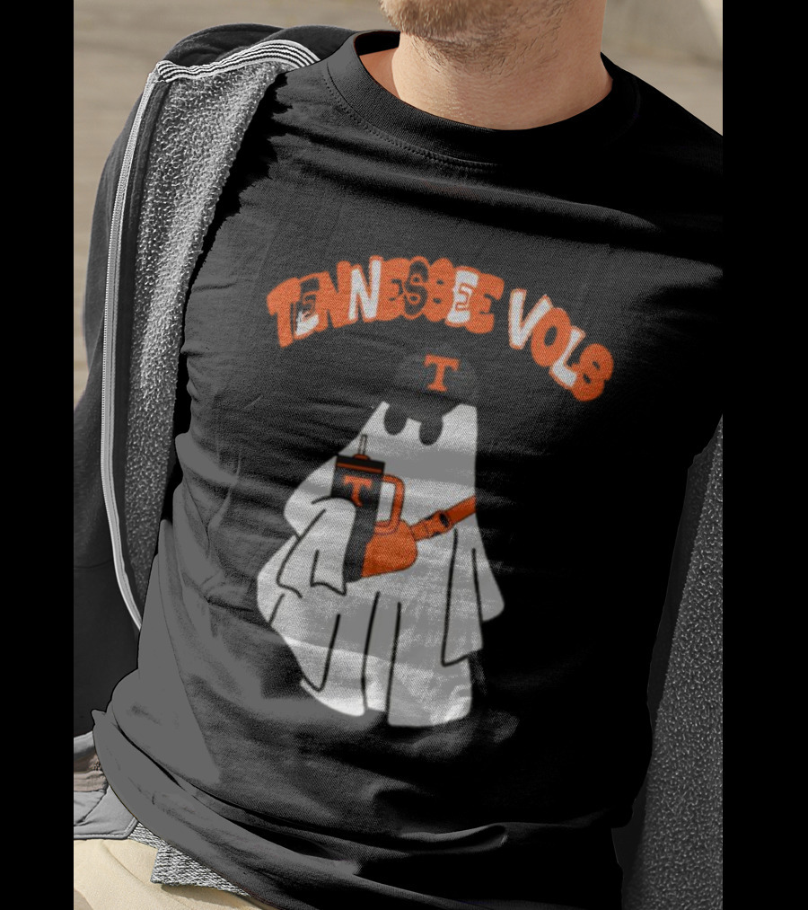 Tennessee Vols Ghost With Hat And Drink T-Shirt