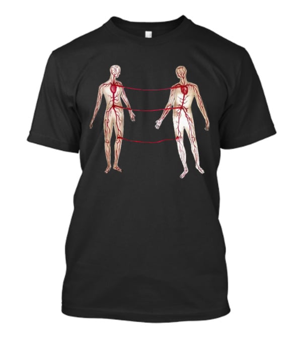 Vascular Diagram Heart Connection Between Two People T-Shirt