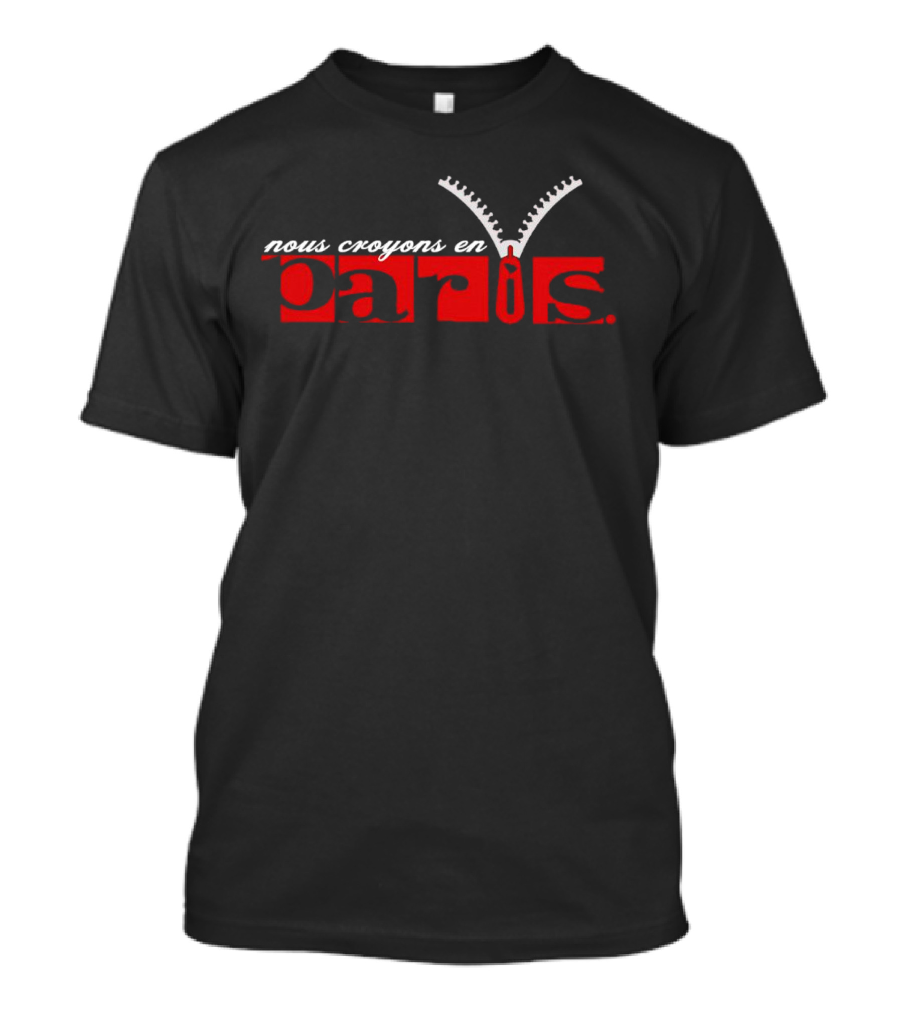 Nous Croyons En Paris Zipper Motif T-Shirt