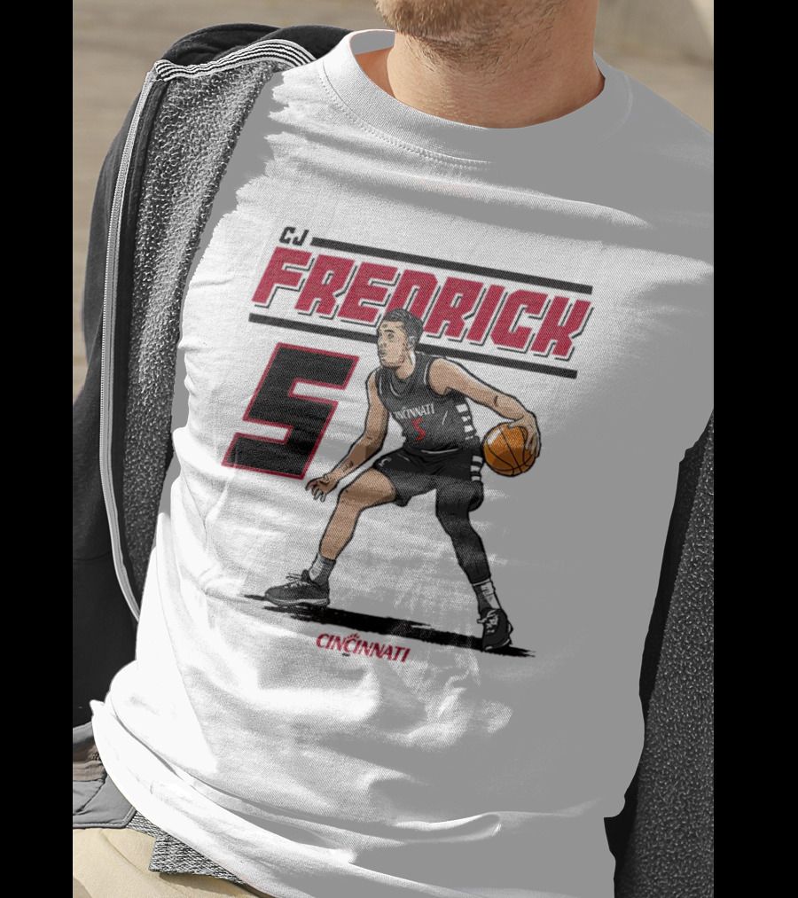 CJ Fredrick Cincinnati Basketball Number 5_ACTION T-Shirt