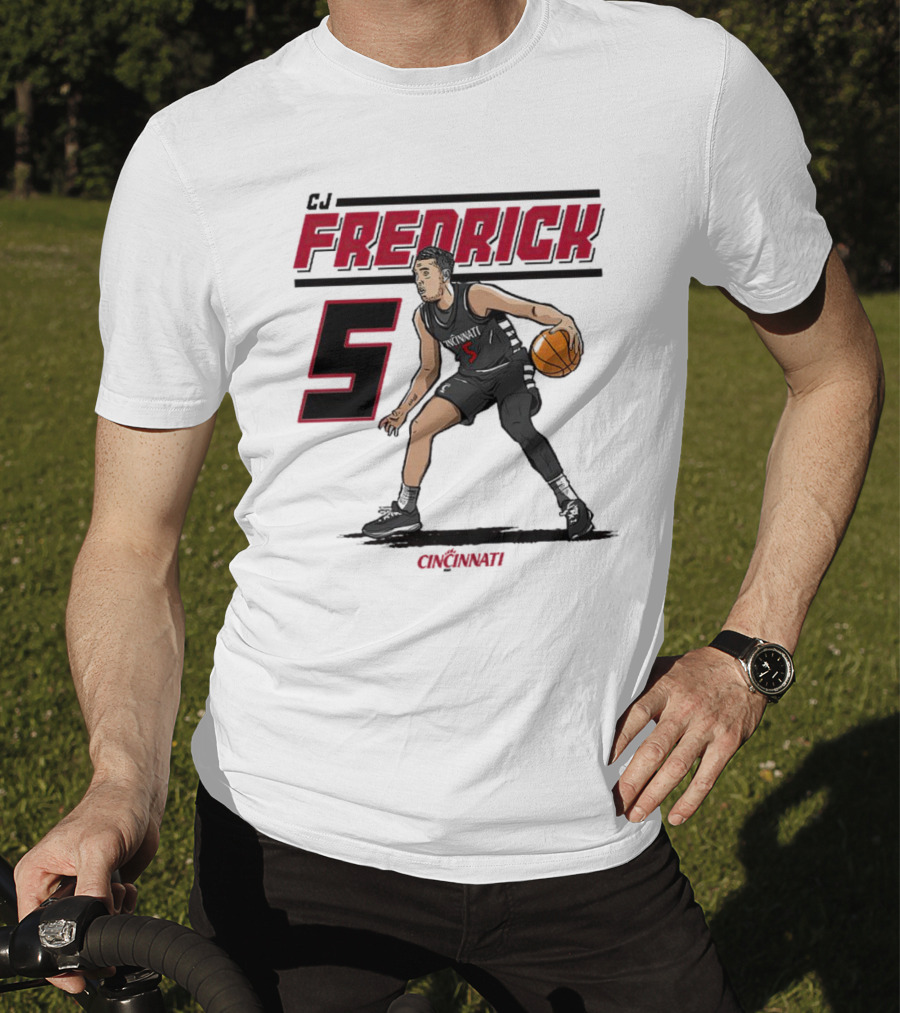 CJ Fredrick Cincinnati Basketball Number 5_ACTION T-Shirt