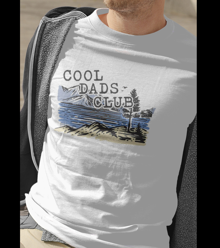 Cool Dads Club Mountain Lake Scenery T-Shirt