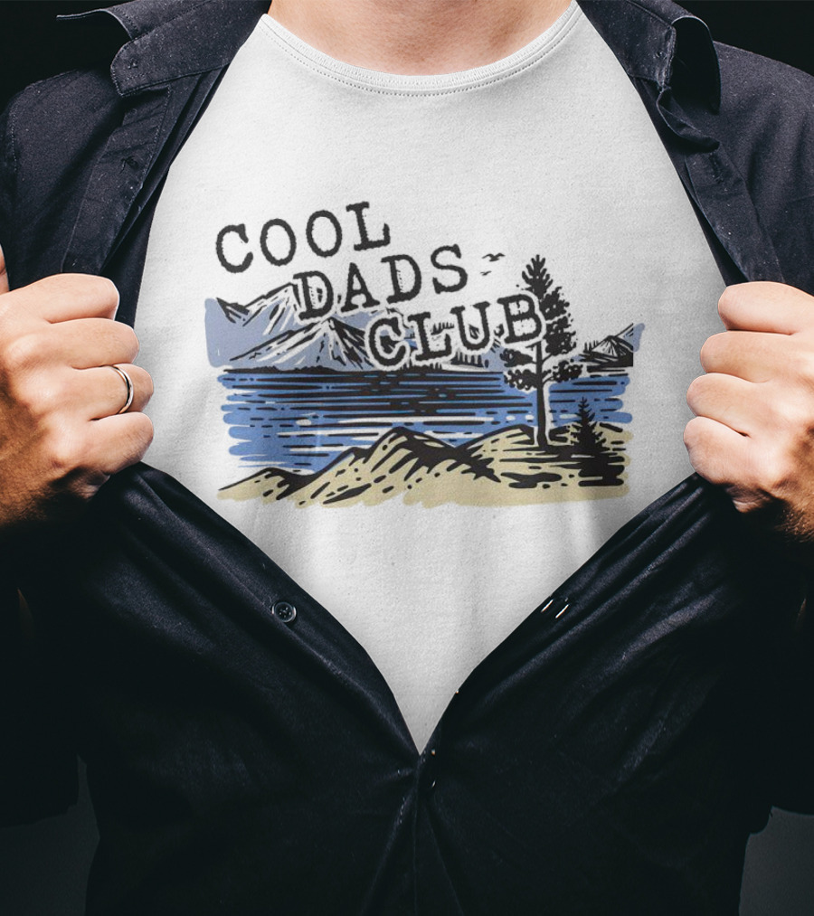 Cool Dads Club Mountain Lake Scenery T-Shirt