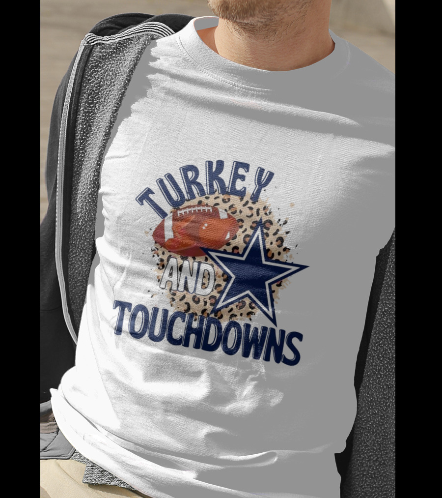 Turkey And Touchdowns Dallas Cowboys Football Star T-Shirt