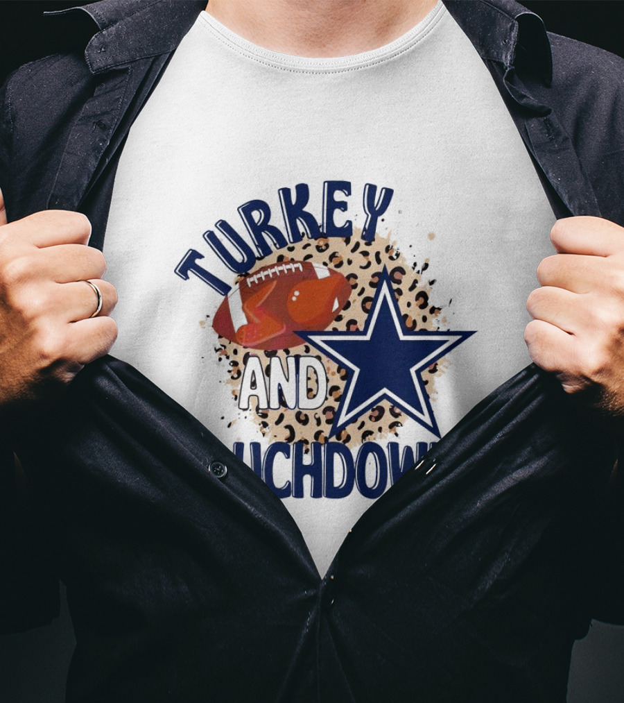 Turkey And Touchdowns Dallas Cowboys Football Star T-Shirt