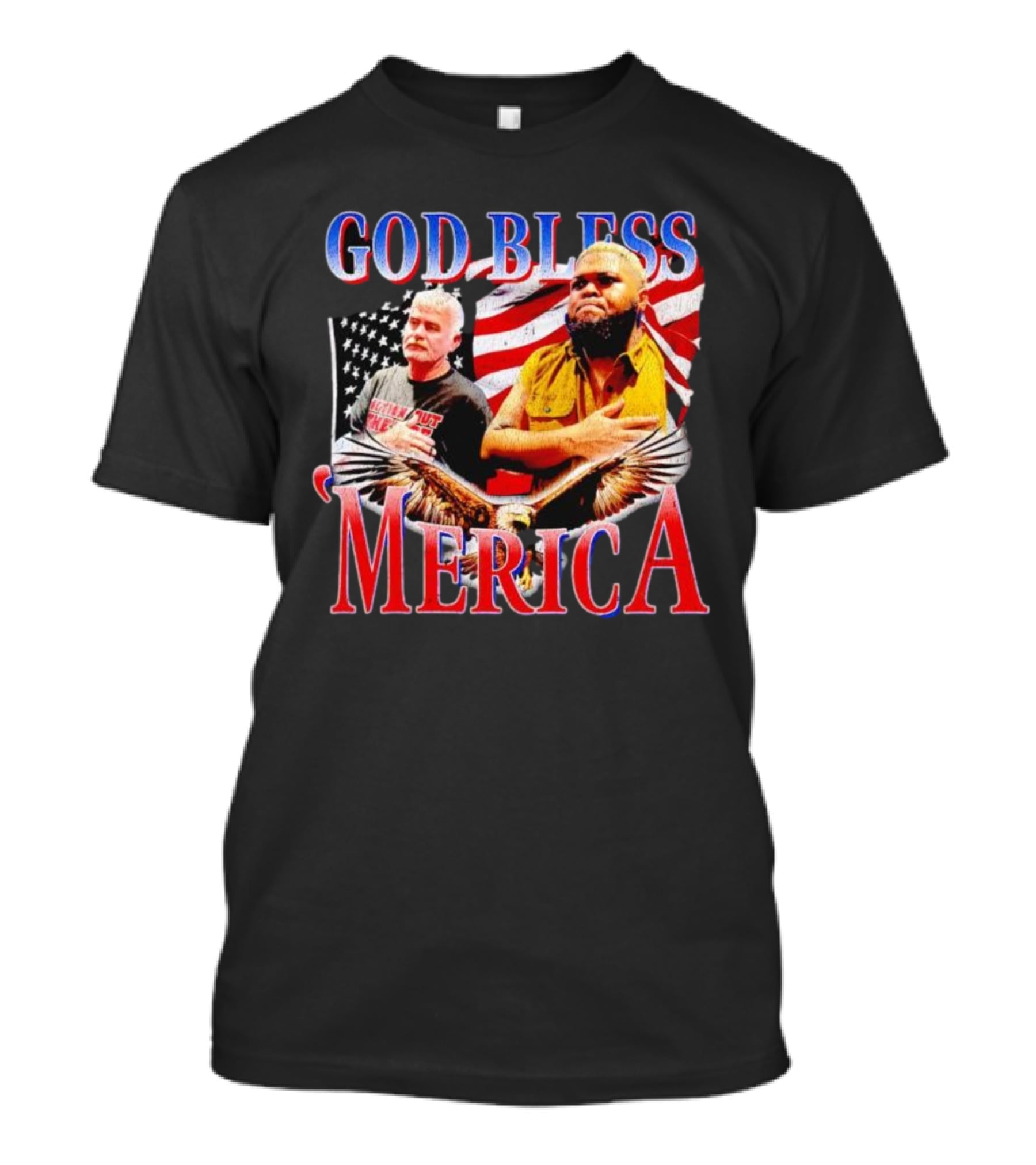 GOD BLESS ‘MERICA Vintage American Flag And Bald Eagle T-Shirt