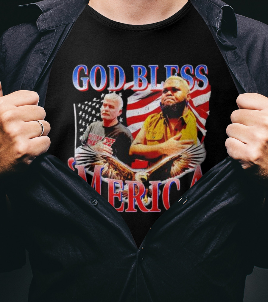 GOD BLESS ‘MERICA Vintage American Flag And Bald Eagle T-Shirt