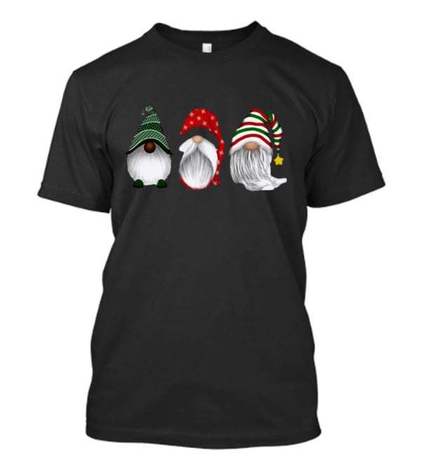Holiday Gnomies Christmas Gnome Trio In Festive Hats T-Shirt