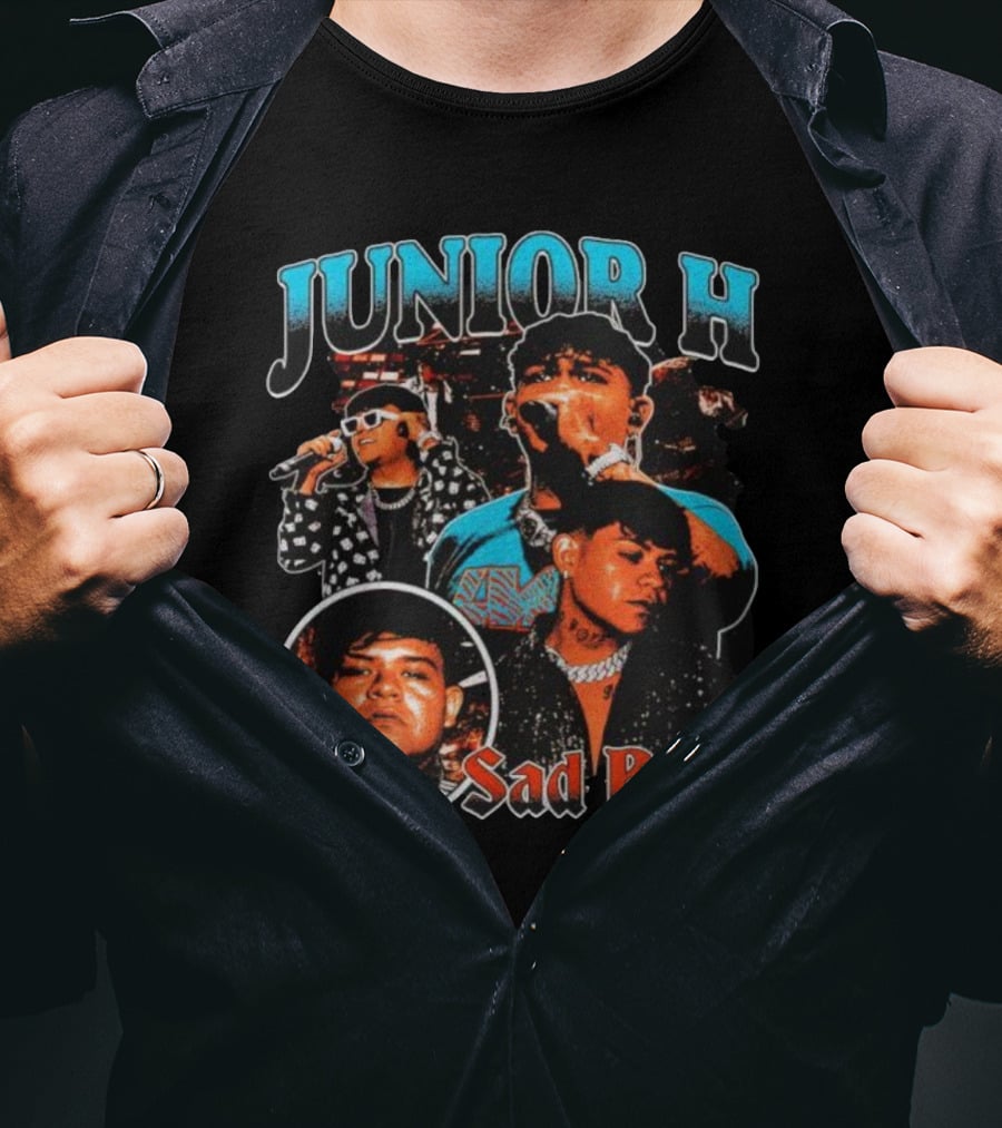 Junior H Sad Boys Vintage Concert Collage T-Shirt
