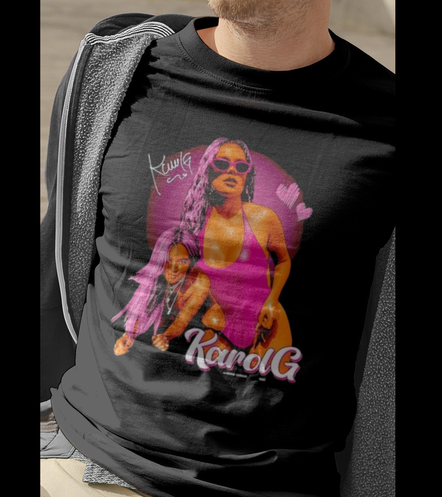 Karol G Signature Neon Pink Retro Style Fashion T-Shirt