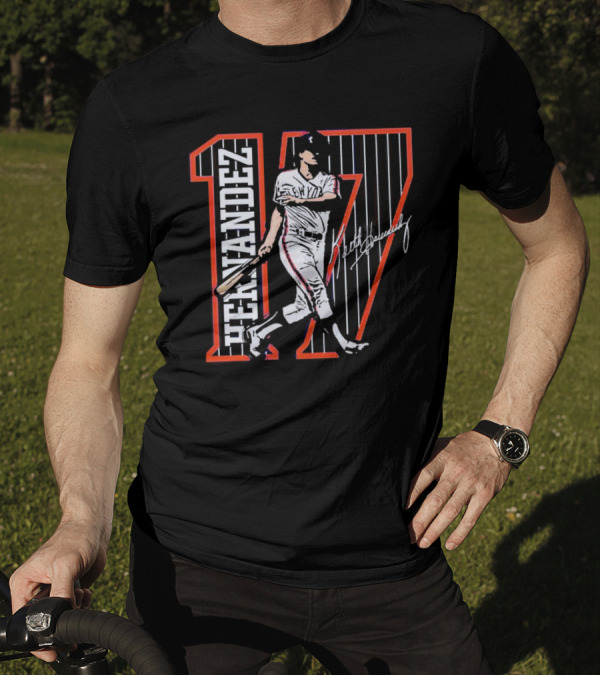 Hernandez 17 New York Signature Baseball Player T-Shirt