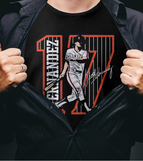 Hernandez 17 New York Signature Baseball Player T-Shirt
