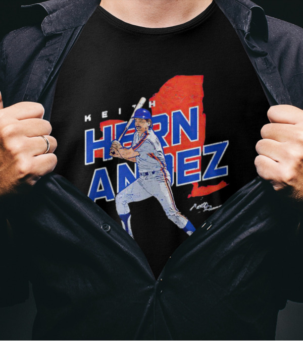 Keith Hernandez New York Player Signature Map T-Shirt