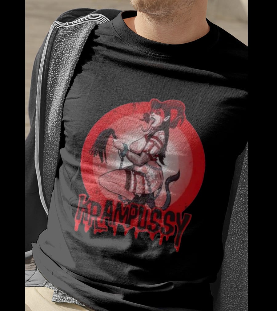 Krampussy Demon Woman With Whip And Chains T-Shirt