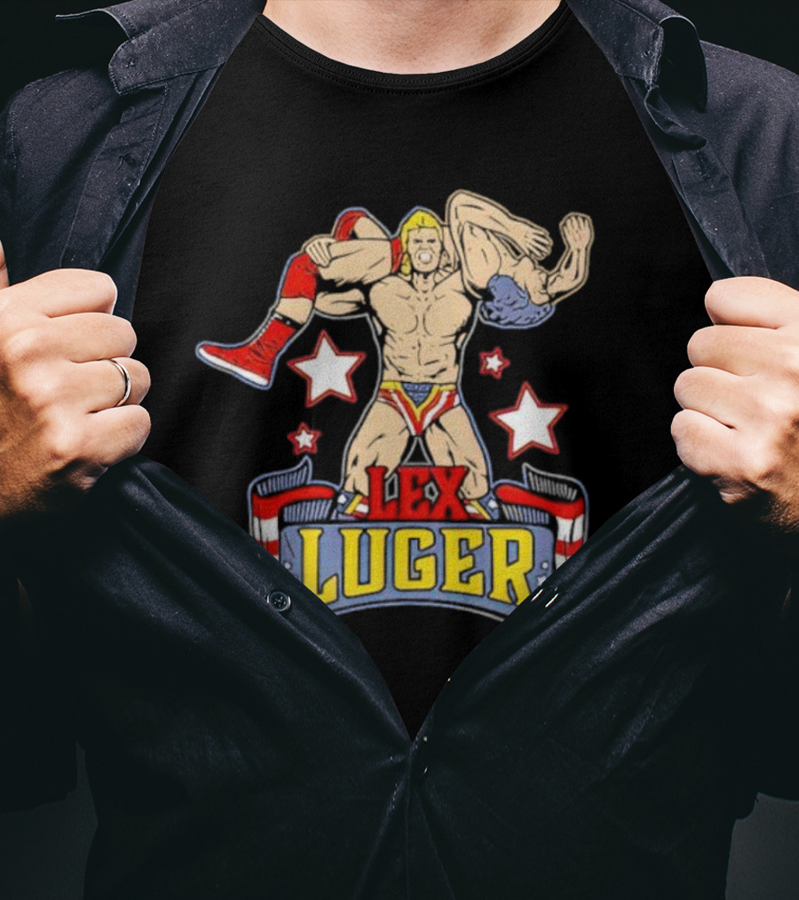 Lex Luger Wrestling Icon Stars And Stripes Torture Rack T-Shirt