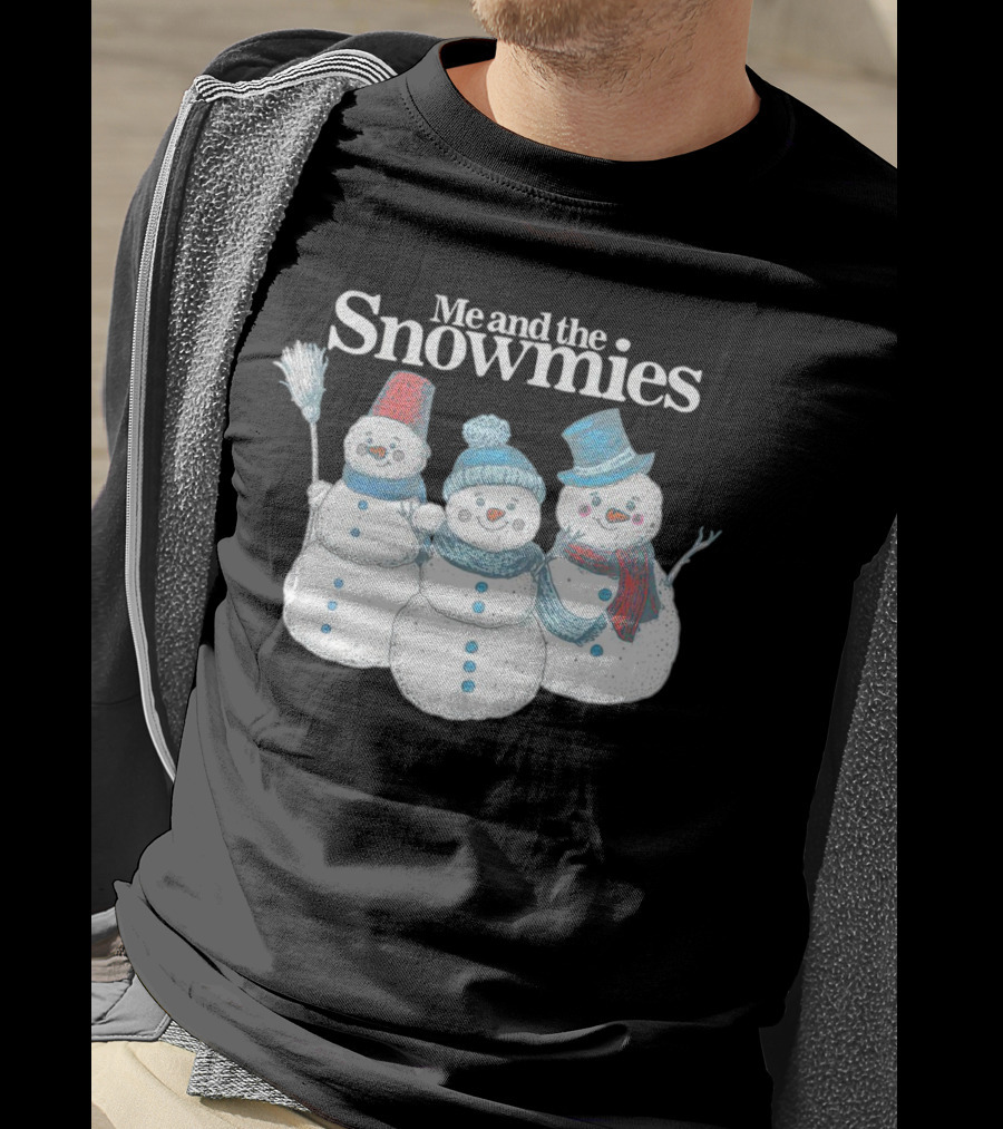 Me And The Snowmies Christmas Trio With Brooms And Hats T-Shirt