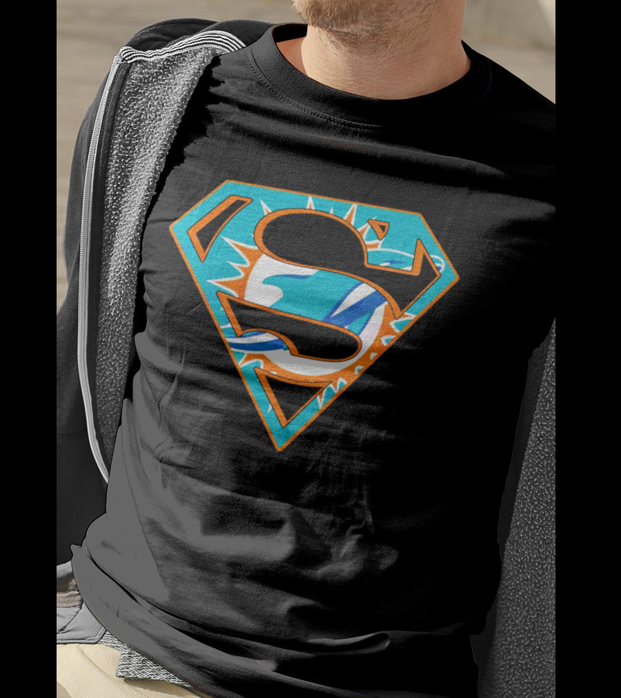 Miami Dolphins Superman Shield Emblem T-Shirt