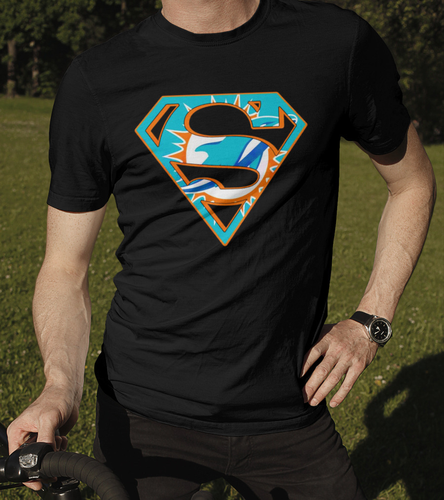 Miami Dolphins Superman Shield Emblem T-Shirt