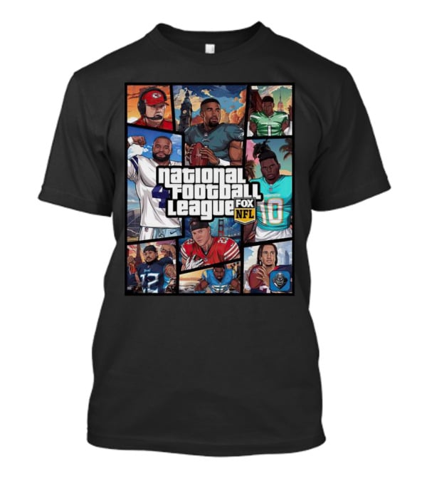 National Football League NFL Teams Players Fox Sports Grand Theft Auto T-Shirt