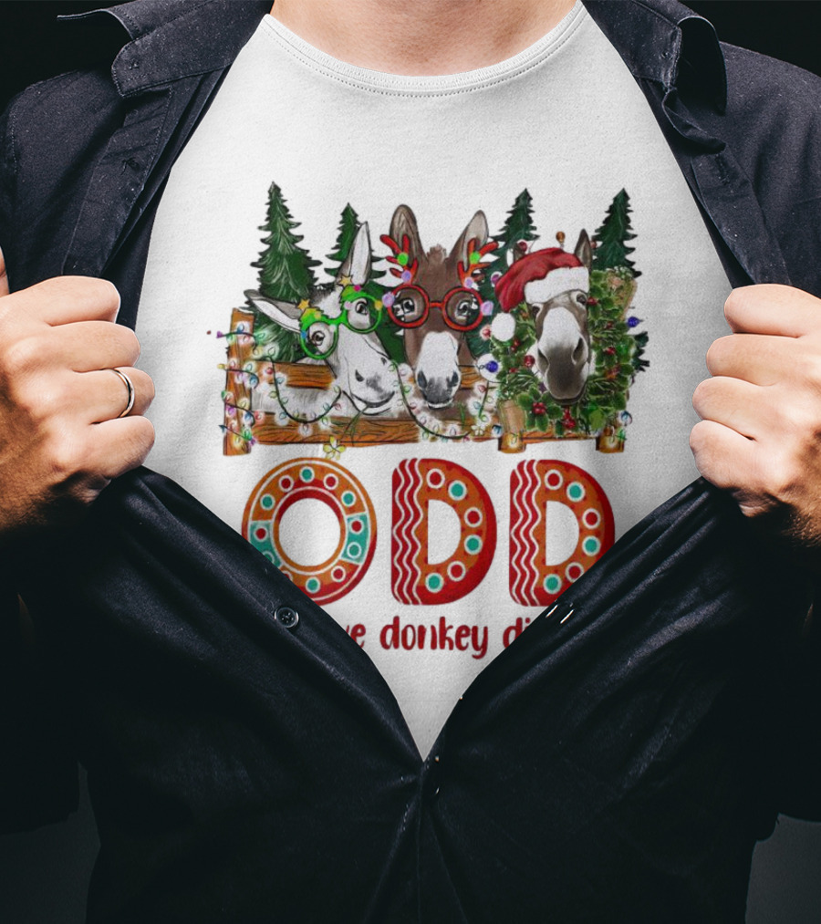 ODD Obsessive Donkey Disorder Christmas Holiday Donkeys With Festive Decorations T-Shirt