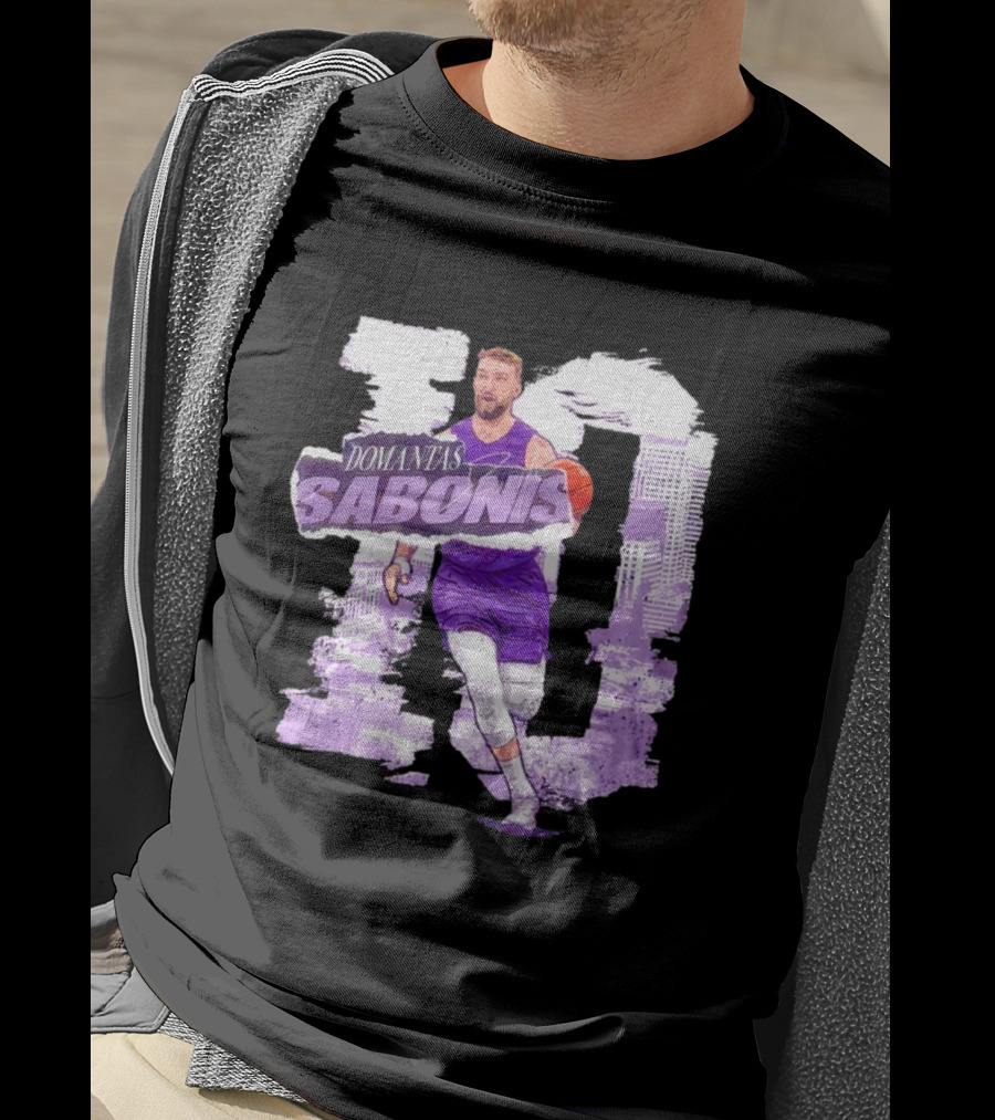 Domantas Sabonis Sacramento Basketball Purple T-Shirt
