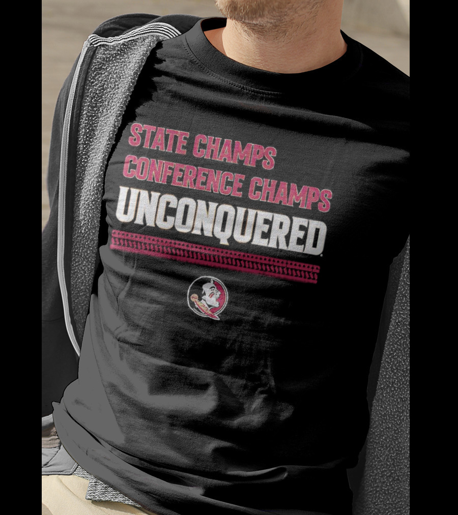 FSU State Champs Conference Champs Unconquered Football T-Shirt
