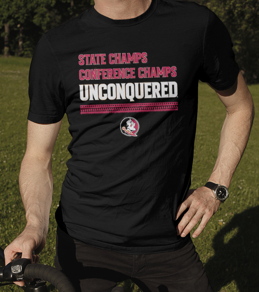 FSU State Champs Conference Champs Unconquered Football T-Shirt