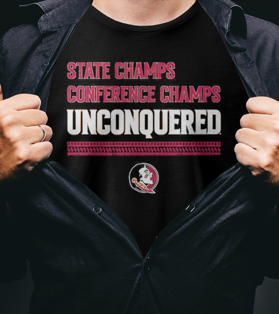 FSU State Champs Conference Champs Unconquered Football T-Shirt