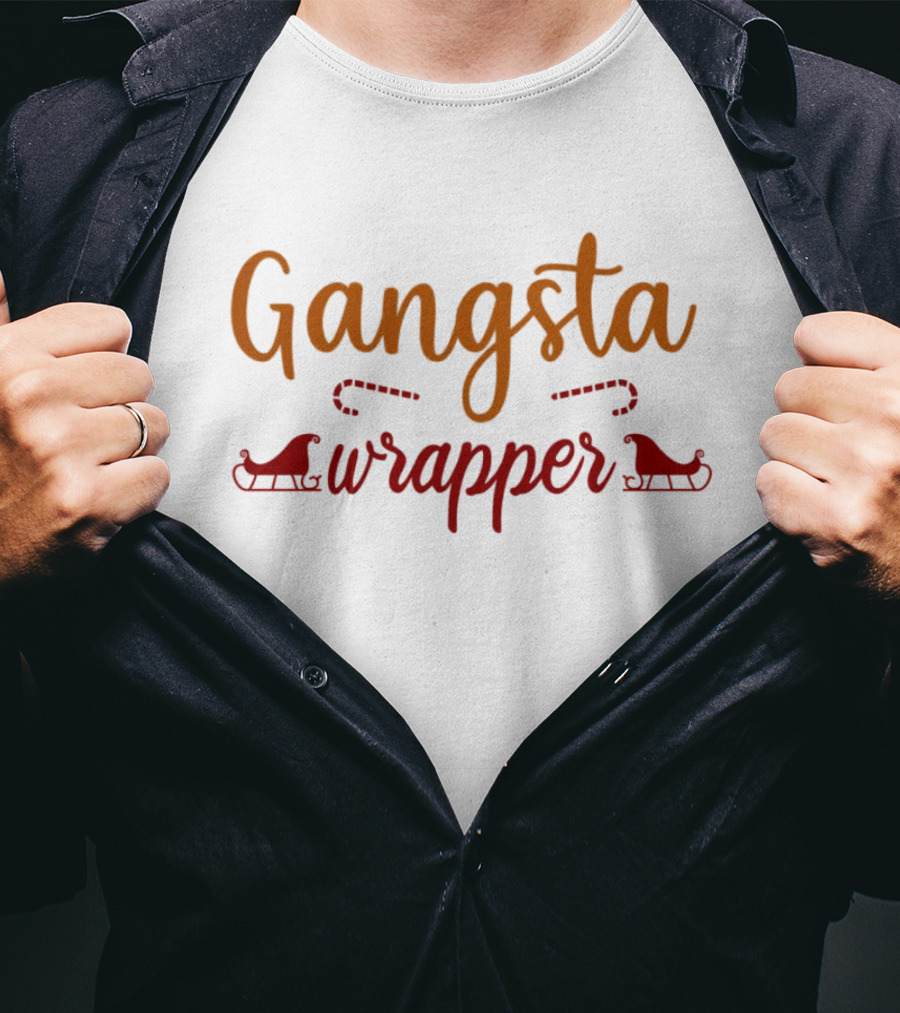 Gangsta Wrapper Christmas Sleigh Holiday Humor T-Shirt